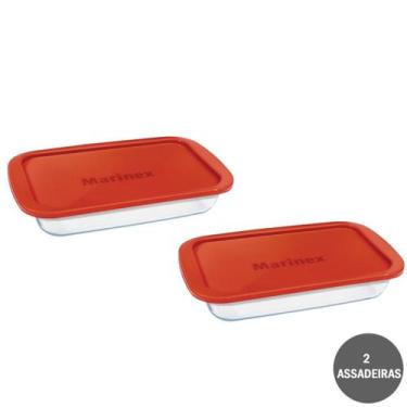 Imagem de Conj 2 Travessa Retangular Vidro 2,9L Forno Freezer C/Tampa - Nadir Fi