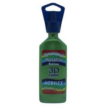 Imagem de Dimensional Relevo Metallic 35ml ACRILEX, Verde Kixi