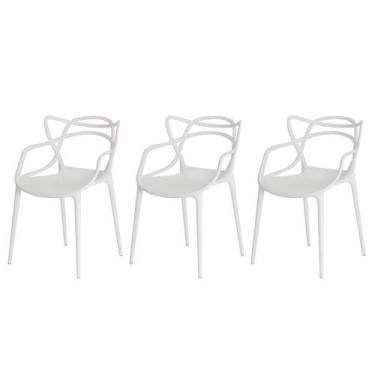 Imagem de Kit 3 Cadeiras Allegra Branca Sala Cozinha Jantar - Waw Design