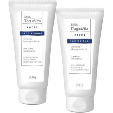 Imagem de 2 Creme Massagem Facial Com Ácido Hialurônico DaguaVita 200G - D'Água 