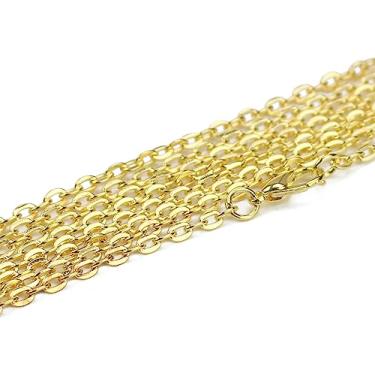 Imagem de CleverDelights Colares de corrente de cabo de 3 x 4 mm - cor dourada - pacote com 50 - corrente de 61 cm