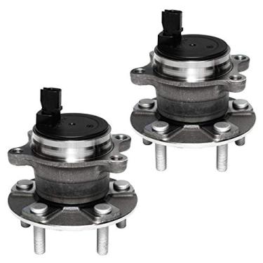 Imagem de Conjunto de cubo e rolamento da roda traseira compatível com Ford Focus 2012 13 14 15 16 17 2018 (sem sistema de estacionamento automatizado) AUQDD 512466 x2 (par) [5 terminais com ABS]