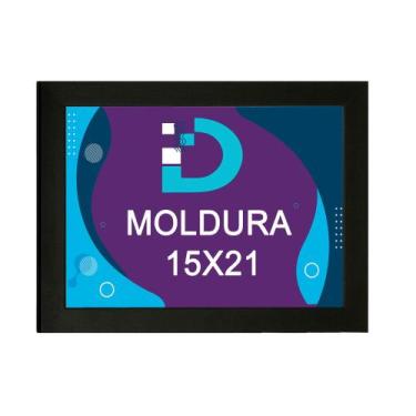 Imagem de Moldura Preta 15x21 Com Fundo Em Eucatex Para Decoração e Arte Artesan