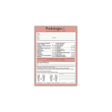 Imagem de 2 Ficha Bloco De Anamnese  Checklist Podologia CORES - IMPRESSÕES PAPA