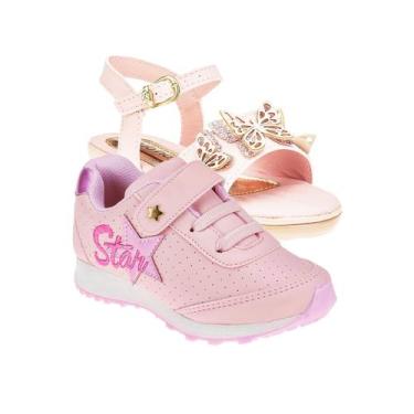 Imagem de Tênis Menina e Sandália Rasteira - KIT 2 PARES Tam 23 ao 34 - sapatinh