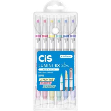 Imagem de Caneta Marca Texto CIS Lumini EX SLIM 6 Cores - Sertic
