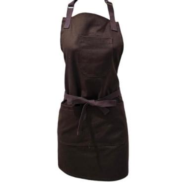 Imagem de Avental Marrom 100% Algodão Barista Chef Cafeteria Bar - JMS Avental, 