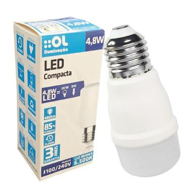Imagem de Lâmpada Compacta Led Sorvete 4.8W Bivolt E27 Branco Frio - OL ILUMINAÇ