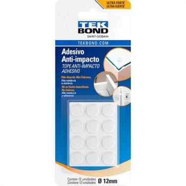 Imagem de Anti Impacto Adesivo Tekbond Redondo 12Mm Com 12 Pecas