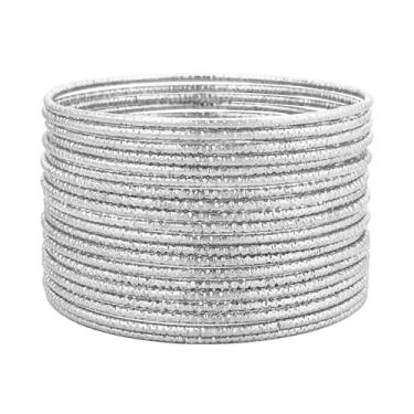 Imagem de YBMYCM Conjunto de 10 pulseiras de ouro para mulheres, multicamadas, empilháveis, largas, pulseiras indianas, grossas, étnicas, brilhantes, texturizadas, bijuterias, Large, Metal, Sem Pedra Preciosa