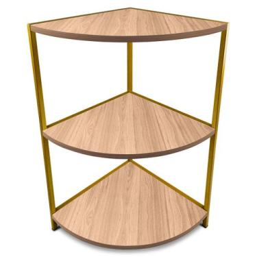 Imagem de Estante De Canto Tripla Colby - Geral, Dourado/Jade