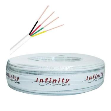 Imagem de Cabo de Alarme 4 Vias 40x4 0,40mm Rolo 100m - Branco - Infinity