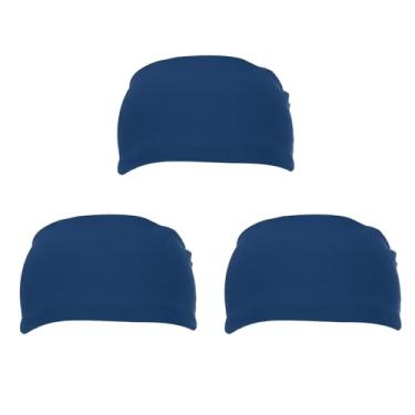 Imagem de PATIKIL Bandanas esportivas masculinas 17,78 cm x 10,16 cm, 3 faixas de suor para corrida, absorção de suor, para mulheres, treino, basquete, ioga, academia, azul