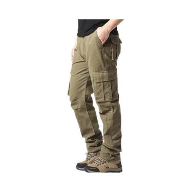 Imagem de Calça Tática Masculina de Algodão - Cintura Elástica e Bolsos Grandes,