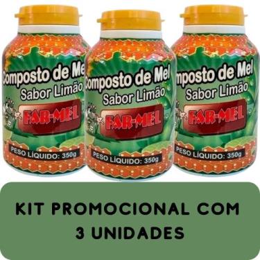 Imagem de Composto Antigripal Farmel Mel e Limão 350g Kit Promocional 3 Unidades