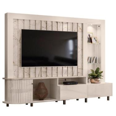 Imagem de Estante Home para TV 70 Polegadas Le Mans Calacata Off White Madetec