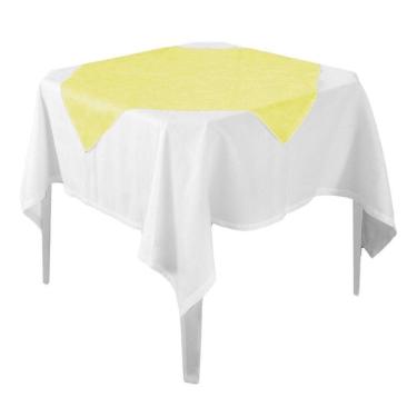 Imagem de Toalha De Mesa Liso Amarelo Tnt 70cm X 70cm - 10 Unidades