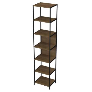 Imagem de Estante Livreiro Multiuso Steel Quadra 27808 6 Prateleiras Vermont/preto