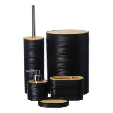 Imagem de Kit Lixeira Acessórios Banheiro Escova Dispenser Líquido 104 - PGB, Pr