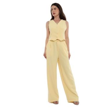 Imagem de Conjunto Feminino Calça e Colete Alfaiataria, Poliéster com Elastano, 