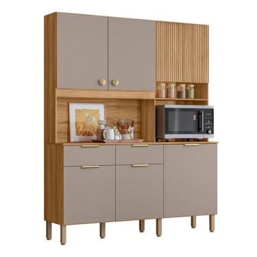 Imagem de Armario Cozinha Compacta Tropical 160cm 7 Portas e 2 Gavetas