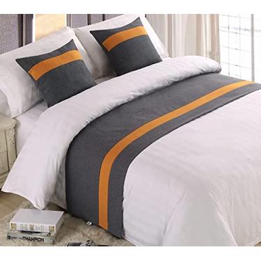 Imagem de Cachecol de corredor de cama de hotel para cama king size, luz de luxo, qualidade sólida, decoração de cama sem desbotamento, protetor de colcha, mantas macias para pés da cama, toalha de cauda para