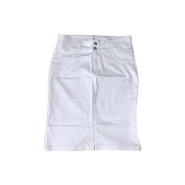 Imagem de Saia Sarja Evangélica Branca - Wju Jeans, 38, Branco