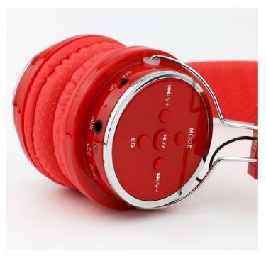 Imagem de Fone de Ouvido Bluetooth Micro Sd Mp3 Rádio Fm Player B05 Vermelho