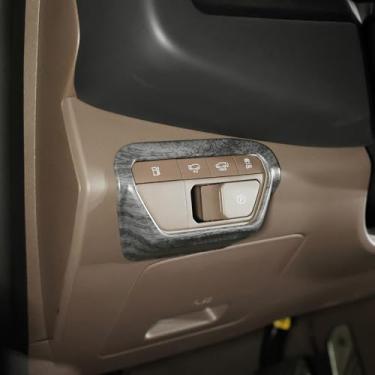 Imagem de YOUTOOCAR Tampa da peça de ajuste da lâmpada dianteira do automóvel de grão de madeira compatível com acessórios Kia EV9