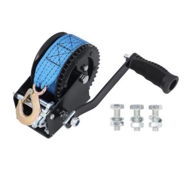 Imagem de Guincho de Manivela de Mão de 1200 Libras, Guincho de Trailer de Barco Com Cinta de 26 Pés, 4,1: 1 Relação de Transmissão e Raquia de Raia de 2 Vias Guincho Manual de Serviço