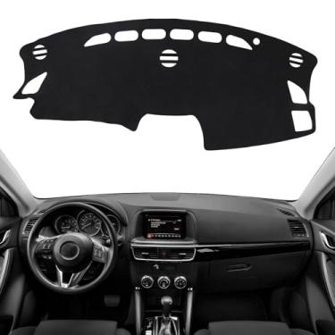 Imagem de Hugeek Capa de painel para Mazda CX-5 CX5 2012-2016 Acessórios Capa de painel de flanela Tapete de painel protetor de raios UV para para-sol brilho (para Mazda CX5 2012-2016 (sem Hud))