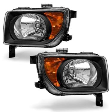 Imagem de AXLAHA Conjunto de farol para Honda Element 2003-2006, compatível com Honda 2003 2004 2005 2006 capa preta refletor âmbar lente transparente