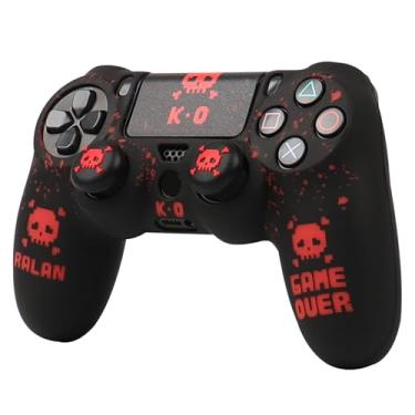 Imagem de RALAN Capa de controle Pixelated Skull Design com 2 alças de polegar compatível com PS4/Playstation 4 Slim/Pro Controller