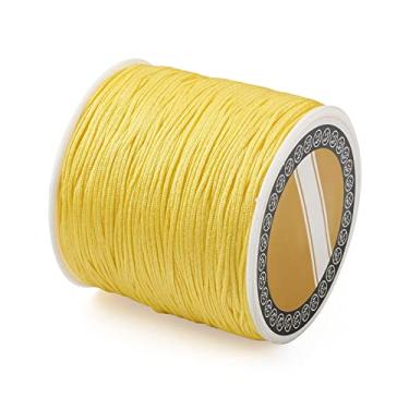 Imagem de Cheriswelry Fio De Nylon Para Contas 100 M E 0,8 Mm, Amarelo, Nó Chinês, Rabo Rato, Rolo Linha Macramê, Fazer Joias, Materiais Embrulho Kumihimo, Artesanato Faça Você Mesmo