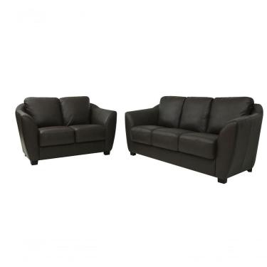 Imagem de Conjunto Sofá De Couro Baltic 3 E 2 Lugares Marrom - Mempra