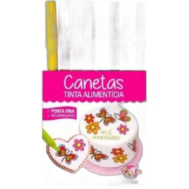 Imagem de Caneta Tinta Alimentícia Ponta Fina Recarregável Mago -16