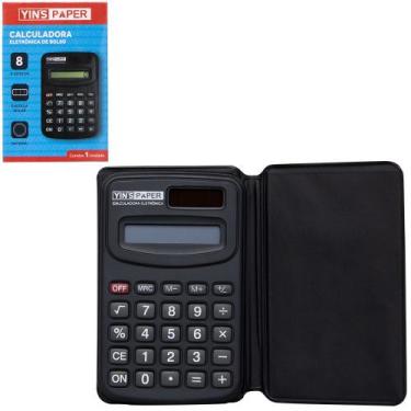 Imagem de Calculadora eletronica 8 digitos de bolso com capa yins paper a bateri