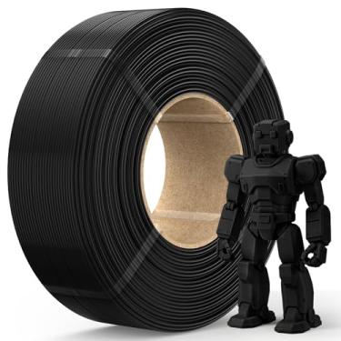 Imagem de JAYO Refil de filamento PLA 1,75 mm, filamento de impressora 3D preto, carretel reutilizável de 1,1 kg para laboratório de bambu, alta precisão ± 0,02 mm, baixa deformação, acabamento suave, adequado