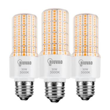 Imagem de RIUVAO Lâmpada LED de milho equivalente a 300 W, 3750 lúmens, 3000K, luz do dia, branca, 30 W, base E26/E27, ventilador de teto, lâmpada LED para casa, garagem, armazém, interior, exterior, lâmpada de