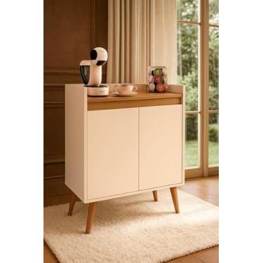 Imagem de Genérico, Aparador Buffet Armario Vitoria 2 Portas Prateleira Pés Palito Off/Freijó - MJM Casa dos Moveis