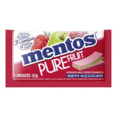 Imagem de Kit c/ 6 Chicle Mentos Pure Fruit Morango Maca Framboesa