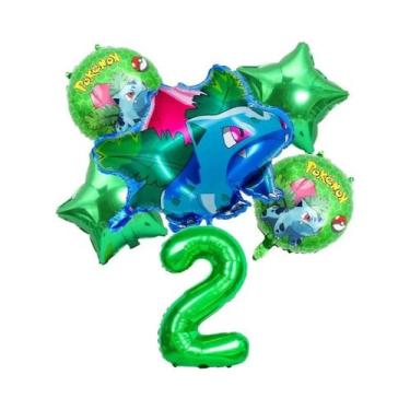 Imagem de Conjunto De Balões De Aniversário Pokémon Pikachu Squirtle Charmander 