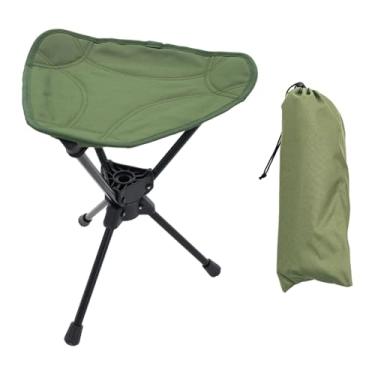 Imagem de IEUDNS Banco de acampamento, cadeira de mochila, banco de alumínio portátil com bolsa de armazenamento para adultos, churrasco, concerto, pesca, jardim, Verde