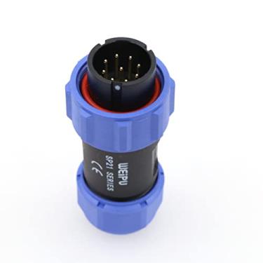 Imagem de Eonvic Weipu SP21 9 pinos plugue macho montagem em painel à prova d'água IP68 cabo conector elétrico solar circular industrial