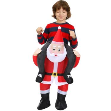 Imagem de ZISUEX Fantasia inflável de Papai Noel da ZISUEX para jogos de cosplay gordo, fantasia de Halloween, macacão de festa