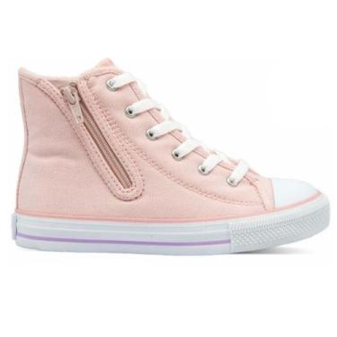 Imagem de Tênis Infantil Juvenil Feminino Rosa Star Cano Médio Diversão 18233, R