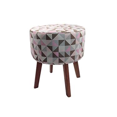 Imagem de Pufe Puff Puf Banco Decorativo Redondo 4 Pés Banqueta Cor:Colorido