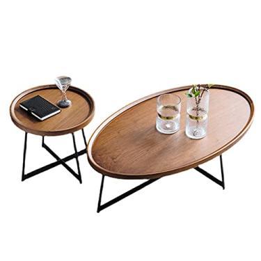 Imagem de Mesa de centro de design simples, mesa de café, mesa de chá oval, mesa de coquetel industrial, combinação doméstica, mesa lateral de café, quarto, sala de estar, sofá, mesa lateral, armário de TV