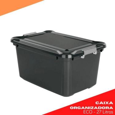 Imagem de Caixa Organizadora Preta 27 Litros Plasvale- Ref. 1481Oc