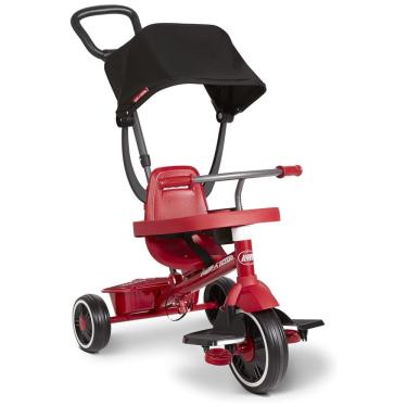 Imagem de Triciclo Infantil para Passeio com Assento Ajustável 4 Estágios, Idade Recomendada 1 a 5 Anos, RADIO FLYER 469Z, Vermelho